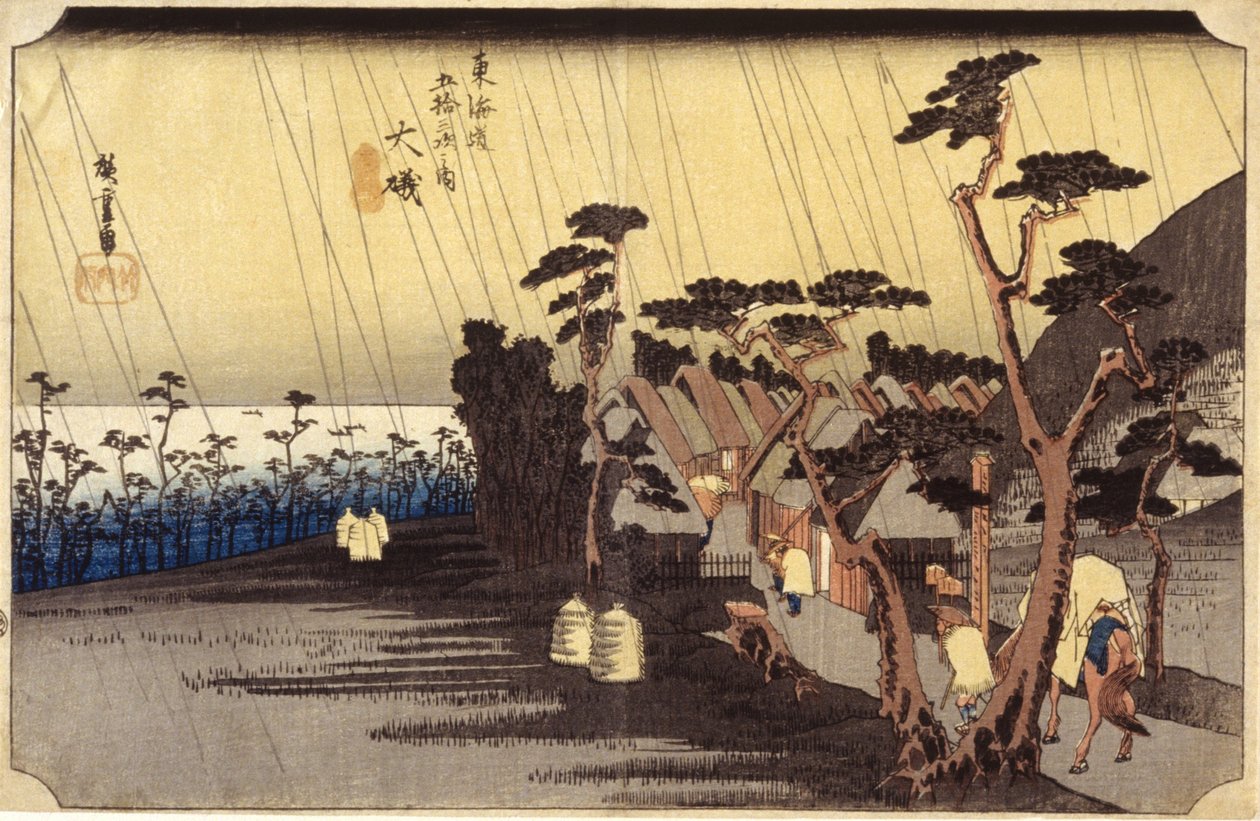 Station 9, Oiso (træbloktryk) af Ando or Utagawa Hiroshige