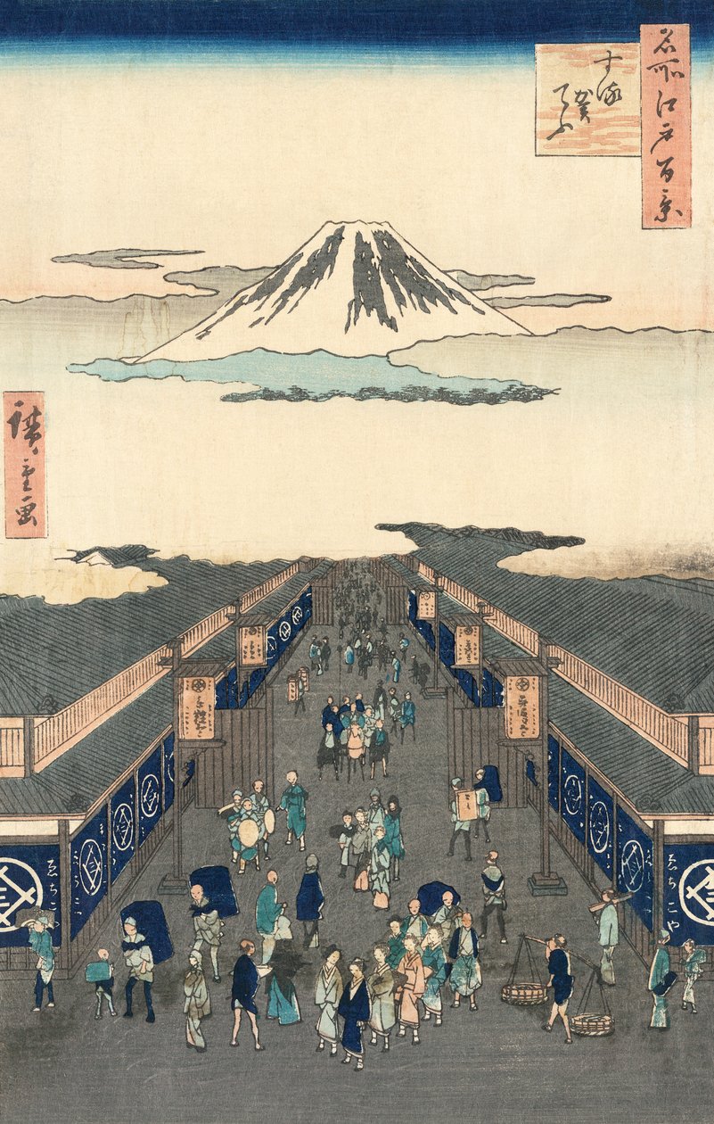 Af Suruga-St Reet medlem og jeg af Hiroshige Relief af Ando or Utagawa Hiroshige