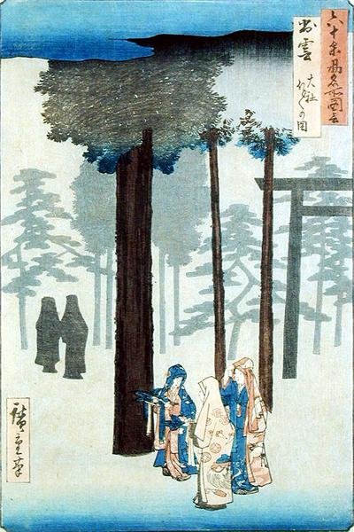 Taisha, Izumo-provinsen (træbloktryk) af Ando or Utagawa Hiroshige