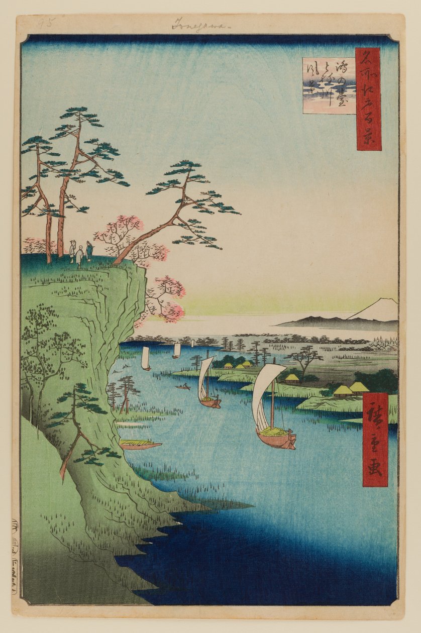 Udsigt over Konodai og Tone-floden af Ando or Utagawa Hiroshige