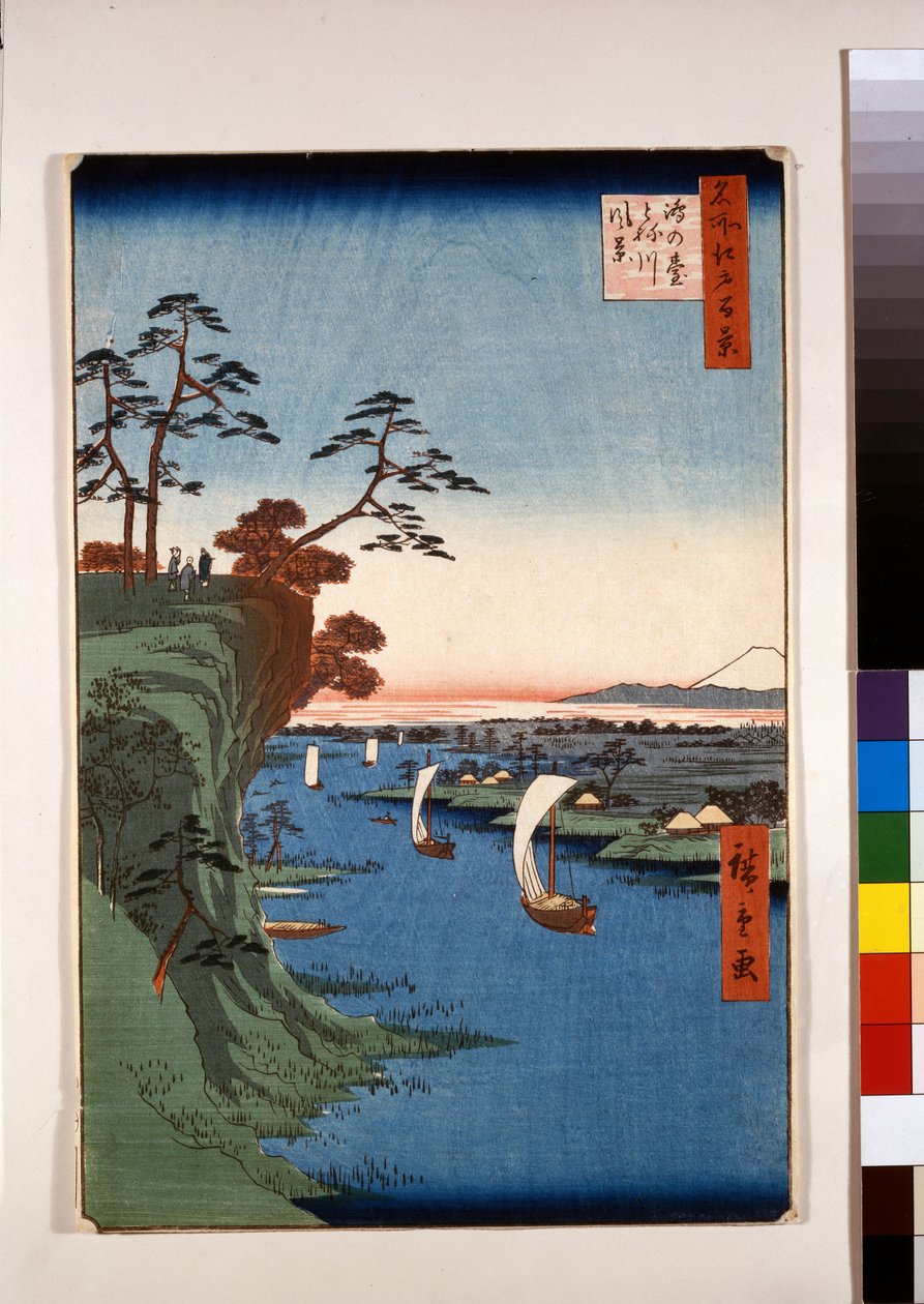 Udsigt over Konodai og Tone-floden af Ando or Utagawa Hiroshige