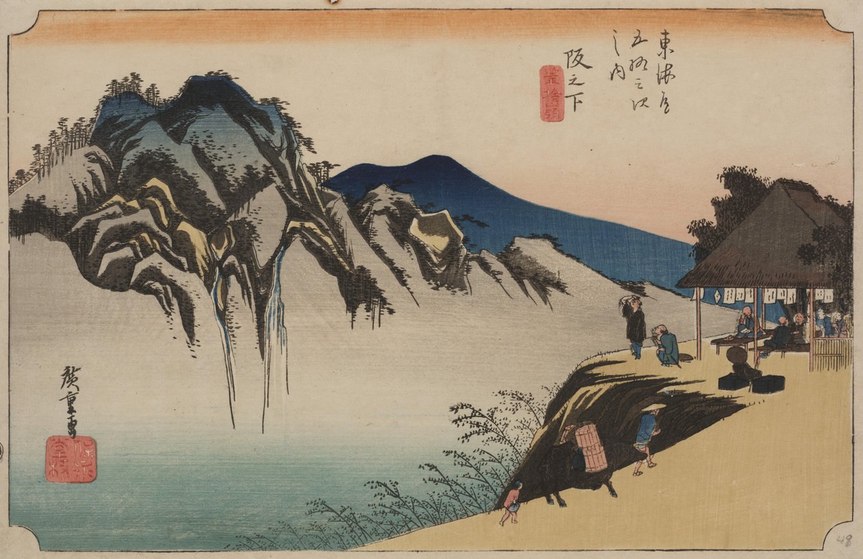 Udsigt over Mount Fudesute af Ando or Utagawa Hiroshige