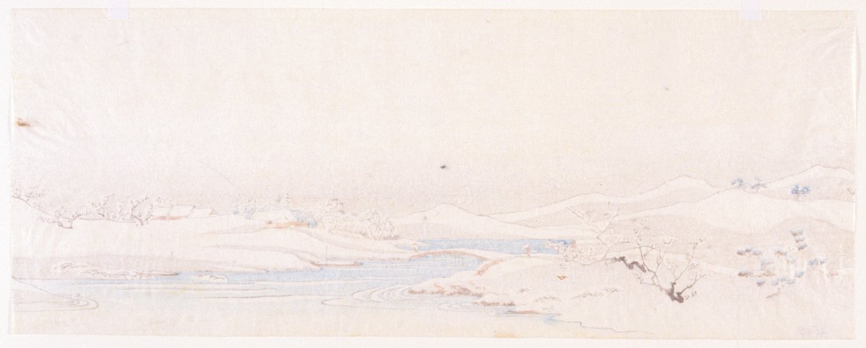 Vinterlandskab. Provins serie. af Ando or Utagawa Hiroshige
