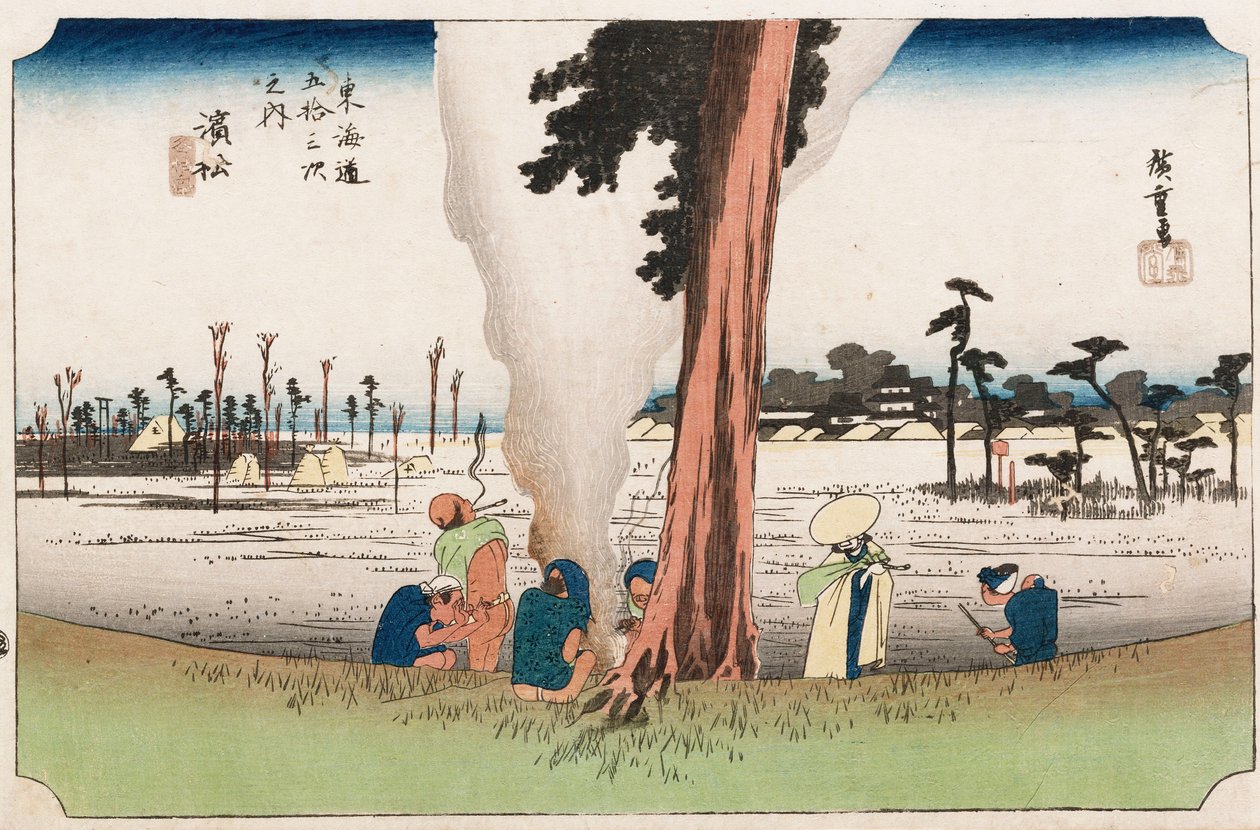 Winter View, Hamamatsu, fra serien "The Fifty-Three Stations of The Tokaido", ca. 1834 af Ando or Utagawa Hiroshige