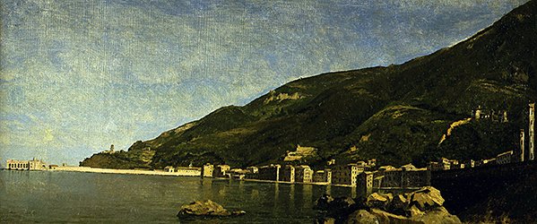 Castellamare, nær Napoli (olie på lærred) af André (attr. to) Giroux
