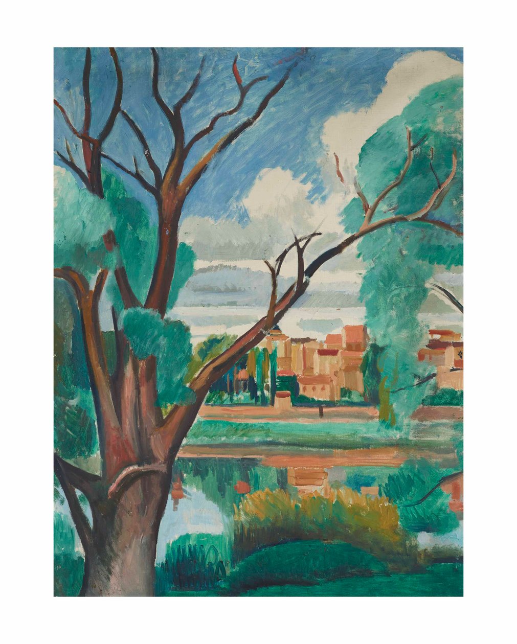 Seinens bredder ved Carrières-sur-Seine af Andre Derain