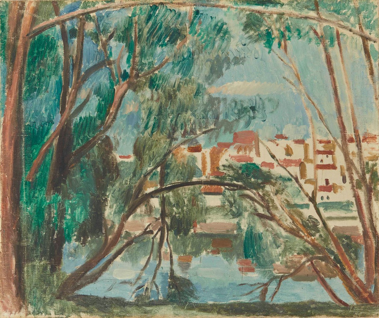 Seinens bredder ved Carrières-sur-Seine af Andre Derain