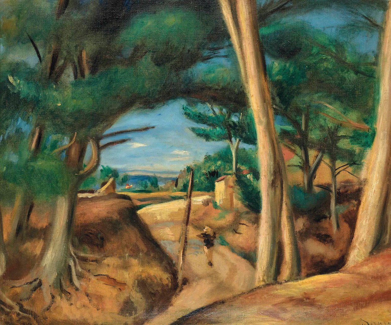 Livlig vej i Les Lecques af Andre Derain
