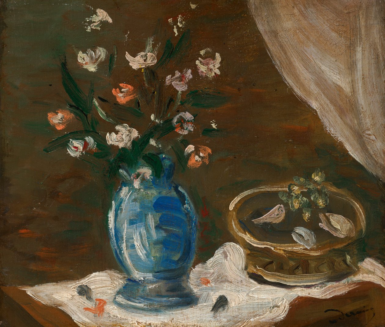 Stilleben med blomster - Vase bleu af Andre Derain