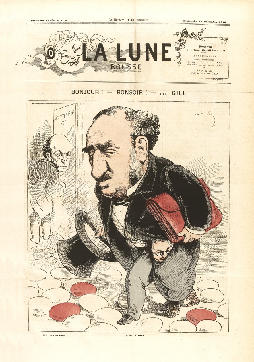 André Gill - Hej! God aften! - Den røde måne (24. december 1876) af Andre Gill