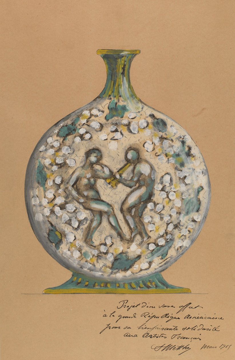 Vase med dansende figurer af André Metthey