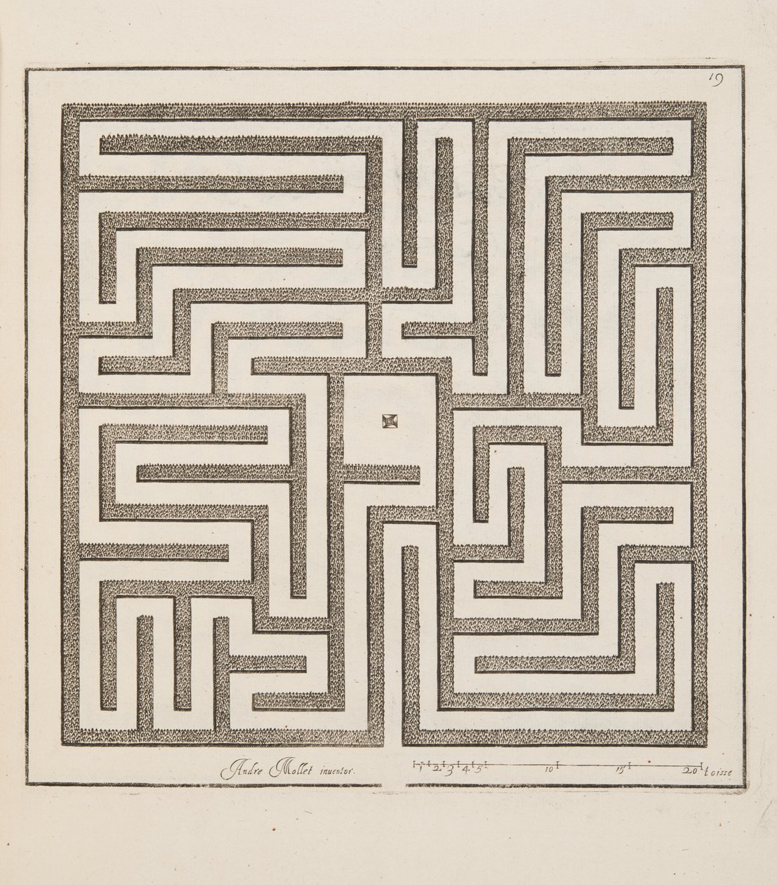 Design for Parterre, fra Theatre des Plans et Jardinages, pub.1652 (gravering) af André Mollet