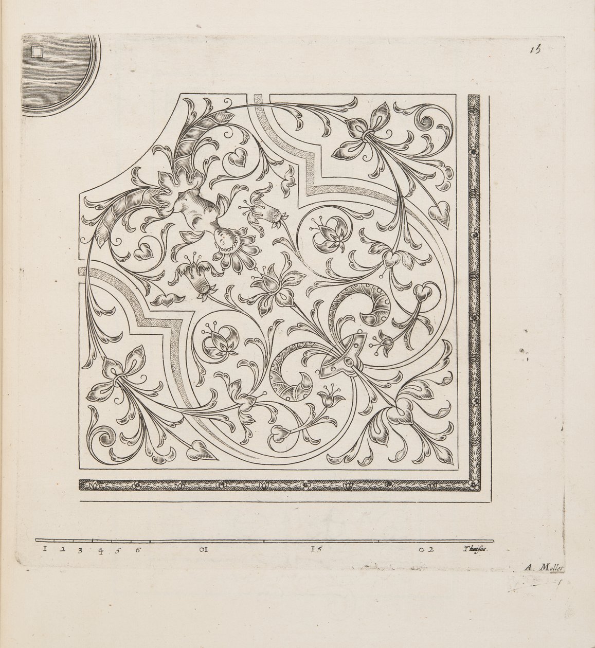 Design for Parterre, fra Theatre des Plans et Jardinages, pub.1652 (gravering) af André Mollet