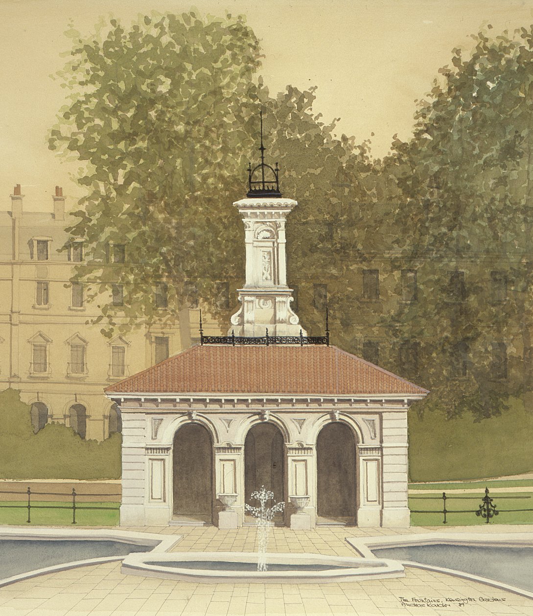 Springvandet, Kensington Gardens, London af Andras Kaldor