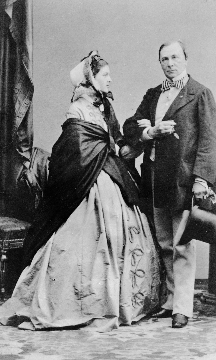 Emile de Girardin og hans kone Delphine Gay, ca. 1850 af Andre Adolphe Eugene Disderi