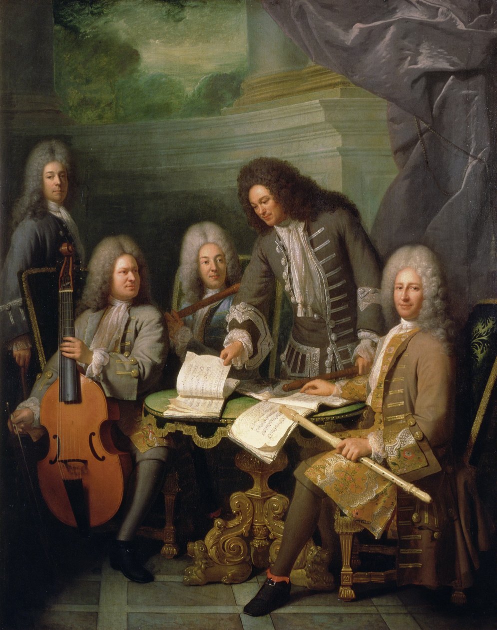 La Barre og andre musikere, ca. 1710 af Andre Bouys