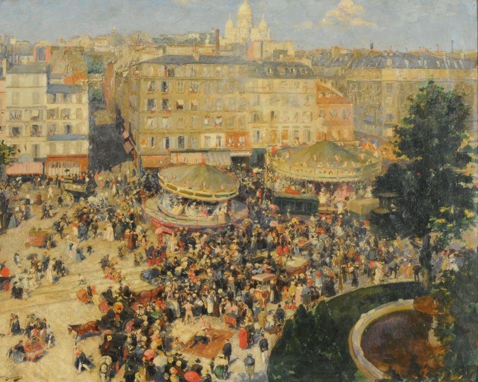La Place Pigalle Den 4. juli på Place Pigalle af Andre Devambez