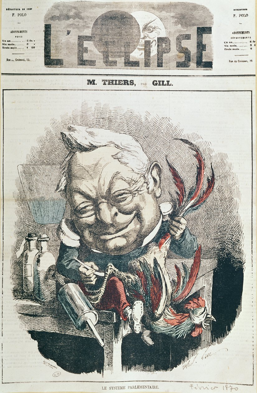 Karikatur af Adolphe Thiers (1797-1877) fra 