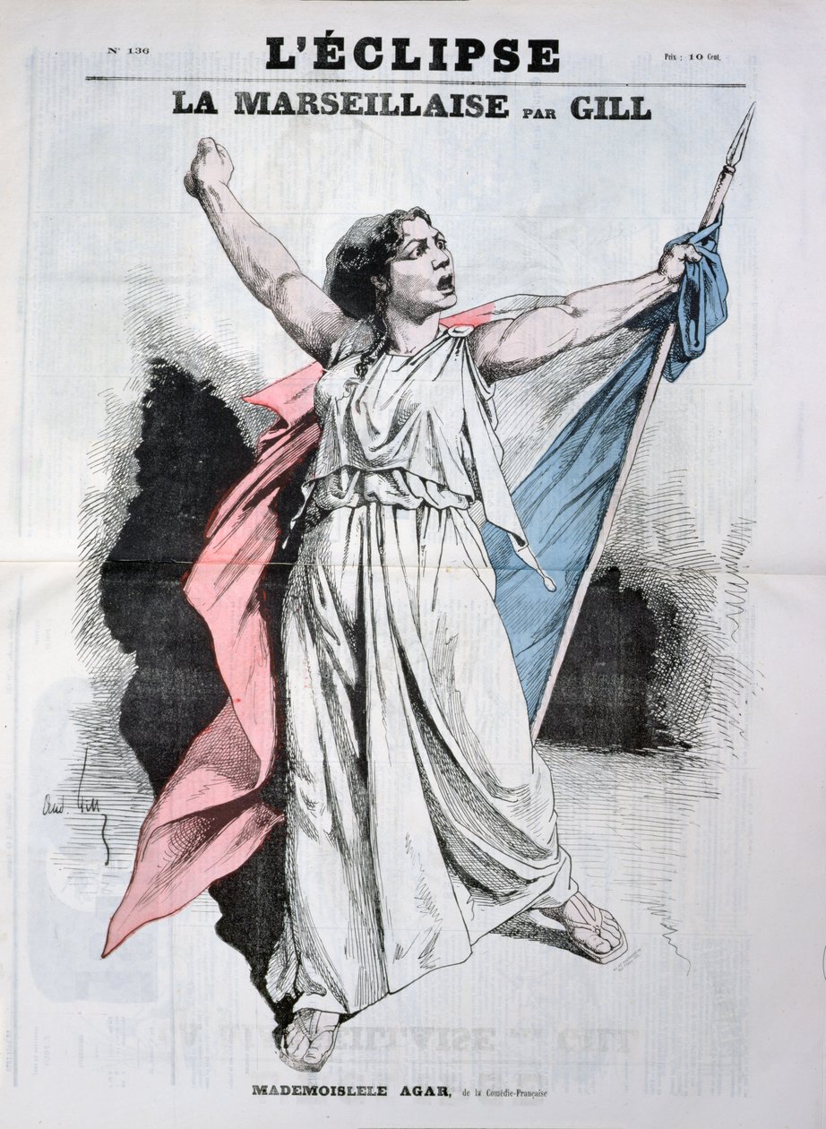 Mlle Agar synger Marseillaise, fra forsiden af 