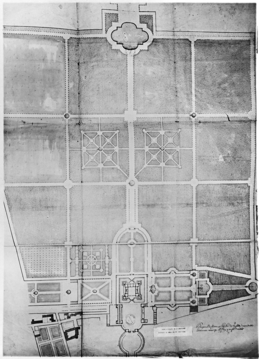 Plan over de første værker i Versailles af Andre Le Notre