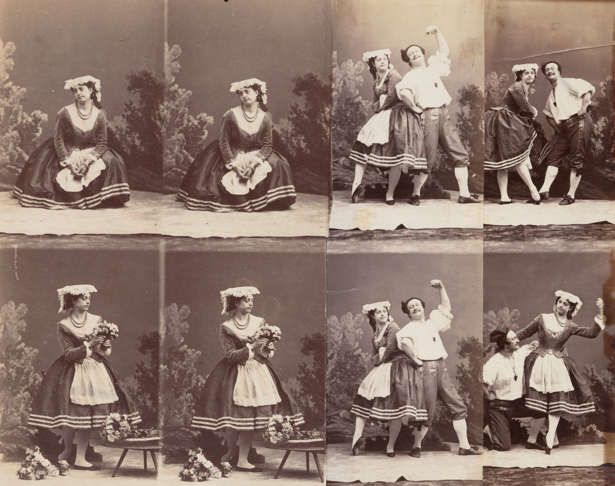 Eugenie Schlosser og Coralli, 1863. af Andre Adolphe Eugene Disderi