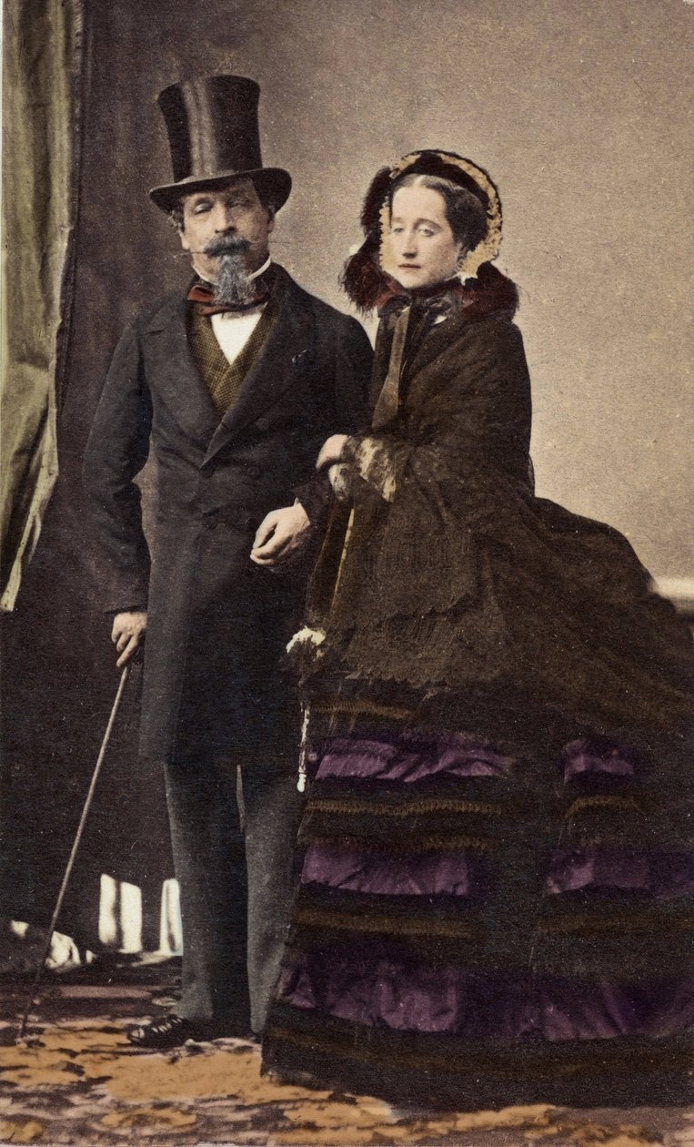 Napoleon III og kejserinde Eugenie af Disderi (1819-1889) - ca. 1865 - Digital farvelægning af Andre Adolphe Eugene Disderi