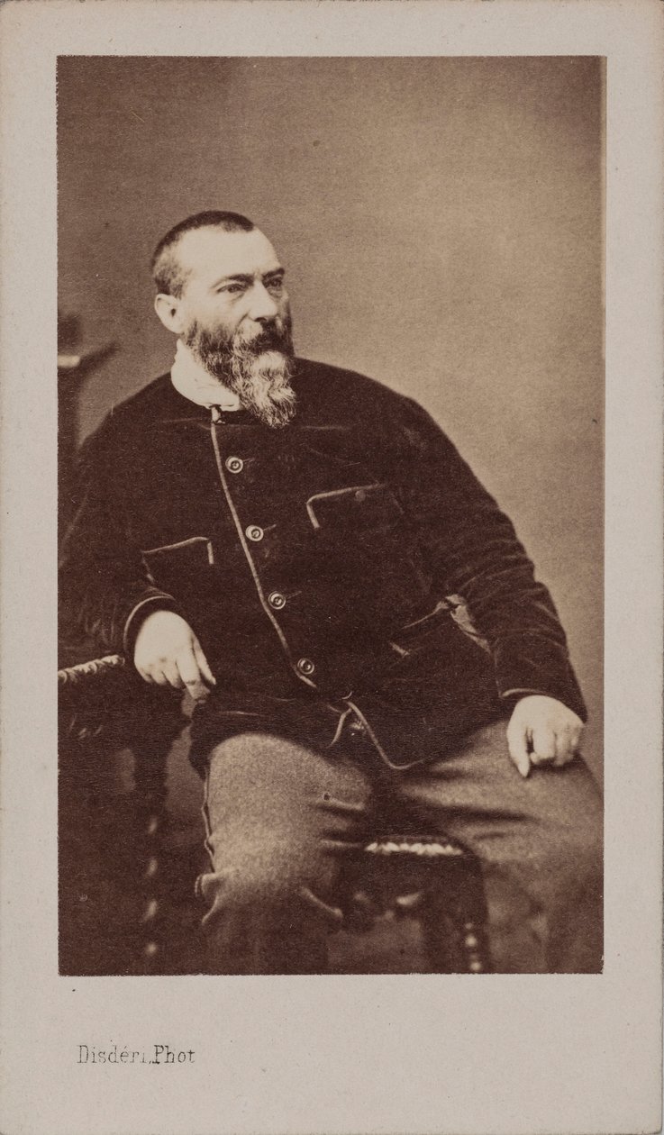 Portræt af Alphonse Karr 1808-1890. af Andre Adolphe Eugene Disderi