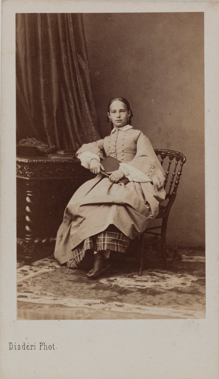Portræt af prinsesse Eugenia Maximilianovna af Leuchtenberg 1845-1925, ca 1865. af Andre Adolphe Eugene Disderi