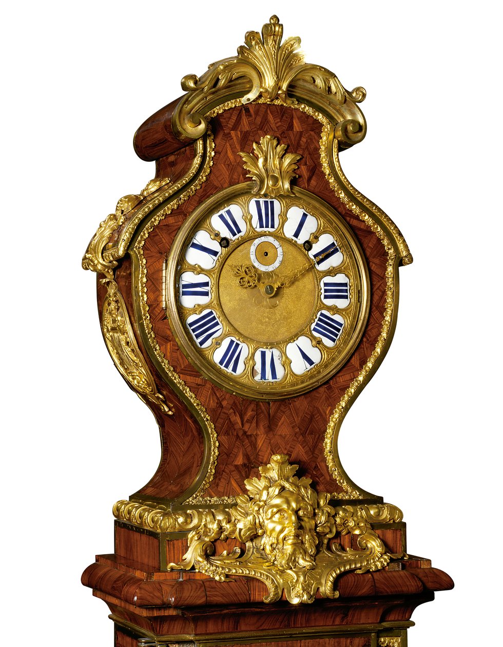 Detalje af en Regence quarter slående regulator, urværket af Thuret, ca. 1720 (ormolu monteret, Boulle messing indlagt blåtonet horn & kingwood) (se også 469017) af Andre Charles (attr. to) Boulle