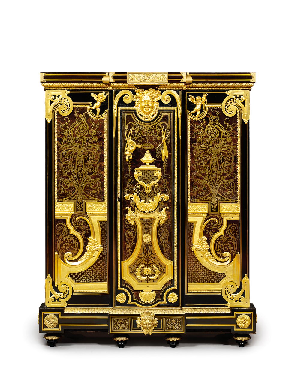 Louis XIV petit armoise, ca. 1700-10 (ormolu, messing, skildpaddeskal, ibenholt og marquetry) af Andre Charles (attr. to) Boulle