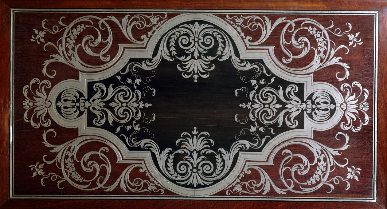 Dekoration på indersiden af ibenholt skabsdør, af Andre-Charles Boulle (1642-1732), Frankrig af Andre Charles Boulle