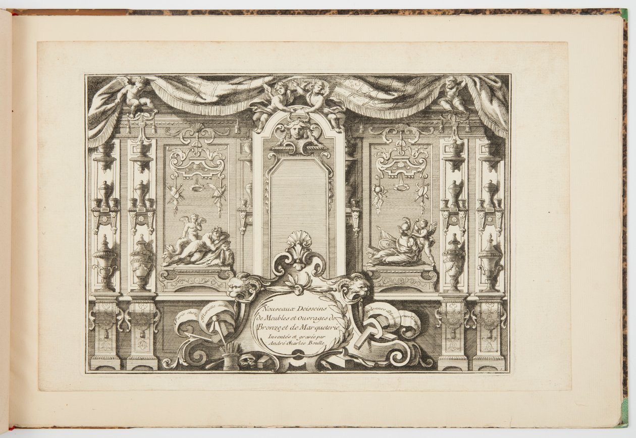 Nyt design til møbler og værker af bronze og intarsia af Andre Charles Boulle