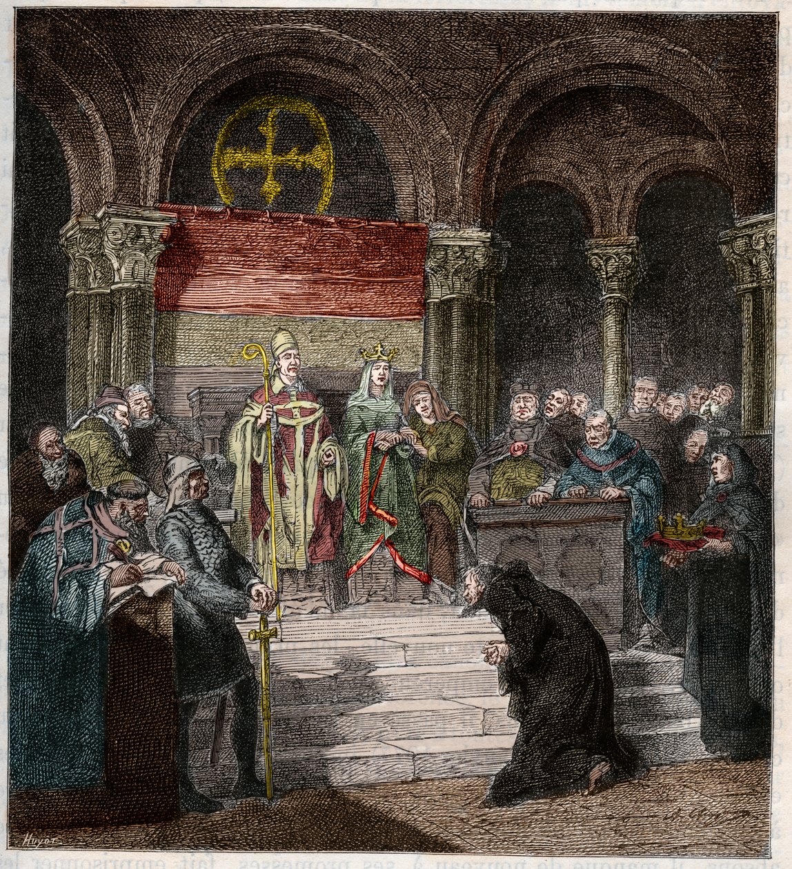 Kejser Henri IV (1050-1106) ved fødderne af pave Gregor VII (1020-85) af Andre Cluysenaar