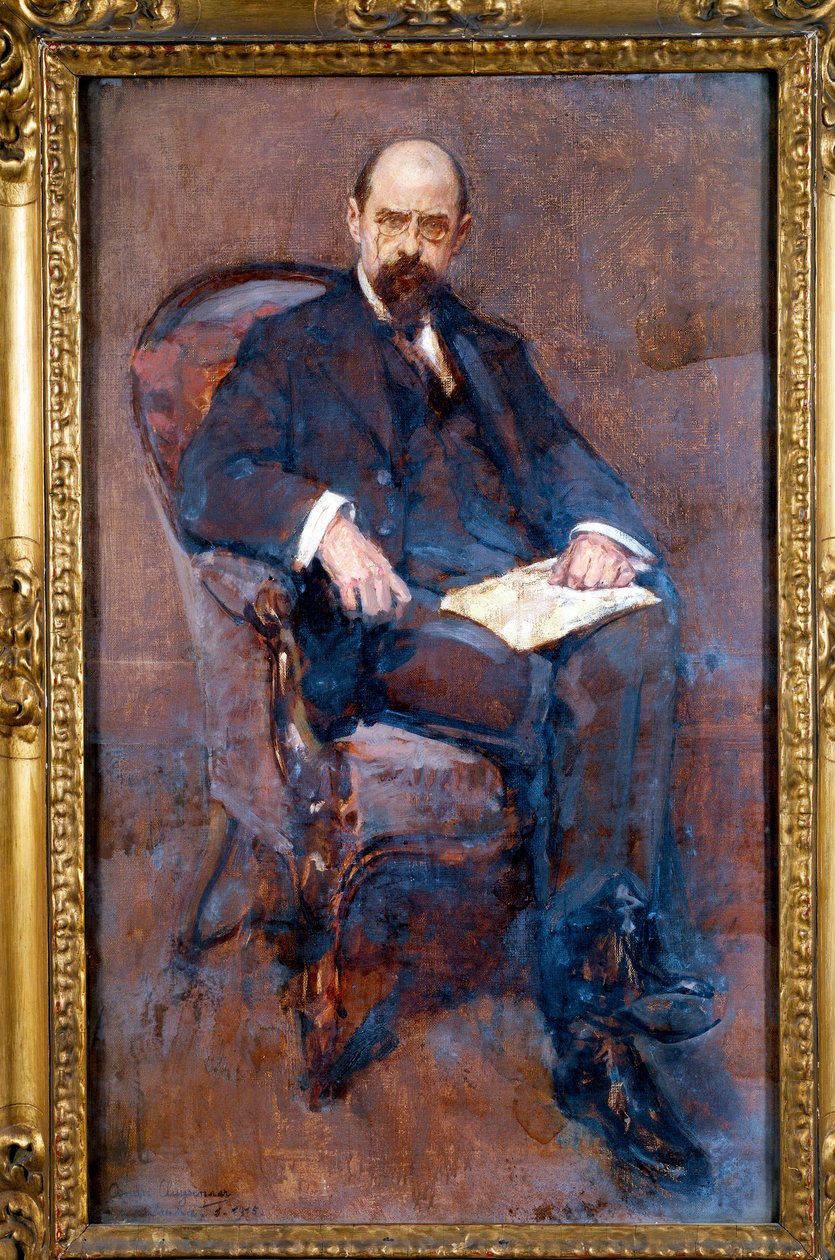 Portræt af Emile Vandervelde (1866-1938) belgisk politiker, socialistisk stedfortræder Skitse af Andre Cluysenaar (1872-1939) 1915 søn. 0,88x0,53 m Paris-museet i Orsay af Andre Cluysenaar