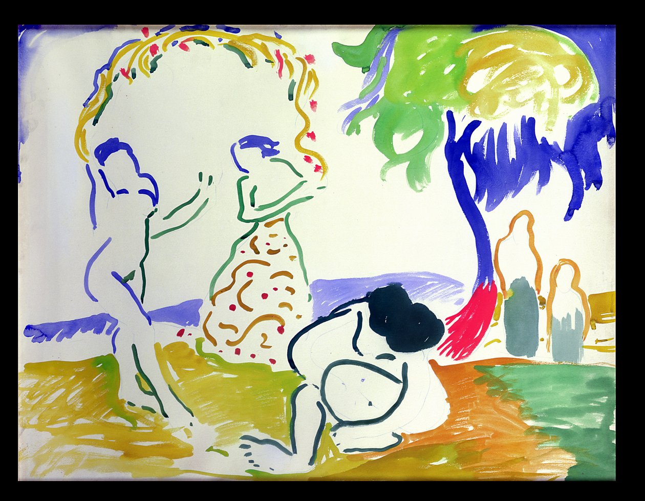 Badegæster, ca. 1905 (akvarel på papir) af Andre Derain