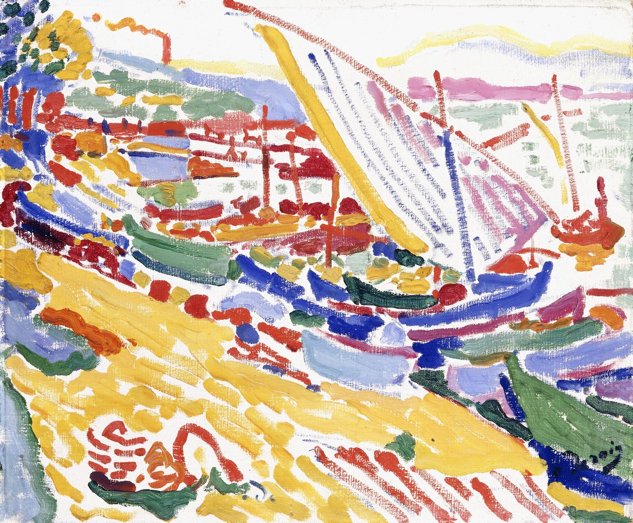 Både ved havnen i Collioure af Andre Derain