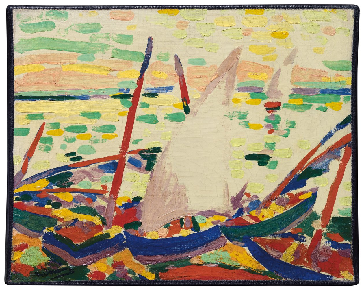Både på stranden i Collioure; Bateaux sur la plage a Collioure af Andre Derain
