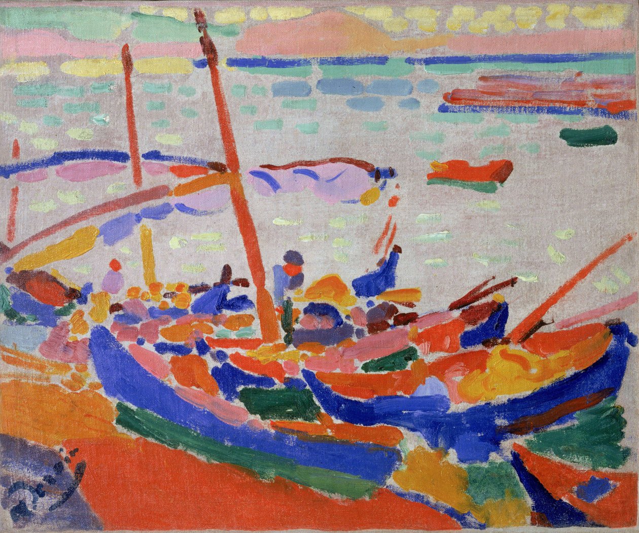 Fiskebåde i Collioure (Pyrenees Orientales, Frankrig) (Fiskebåd, Collioure) af Andre Derain