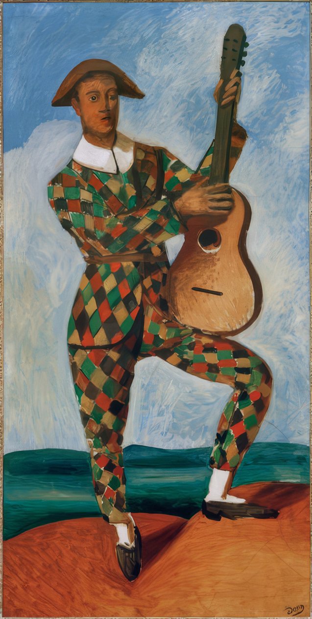 Harlekin med guitar af Andre Derain