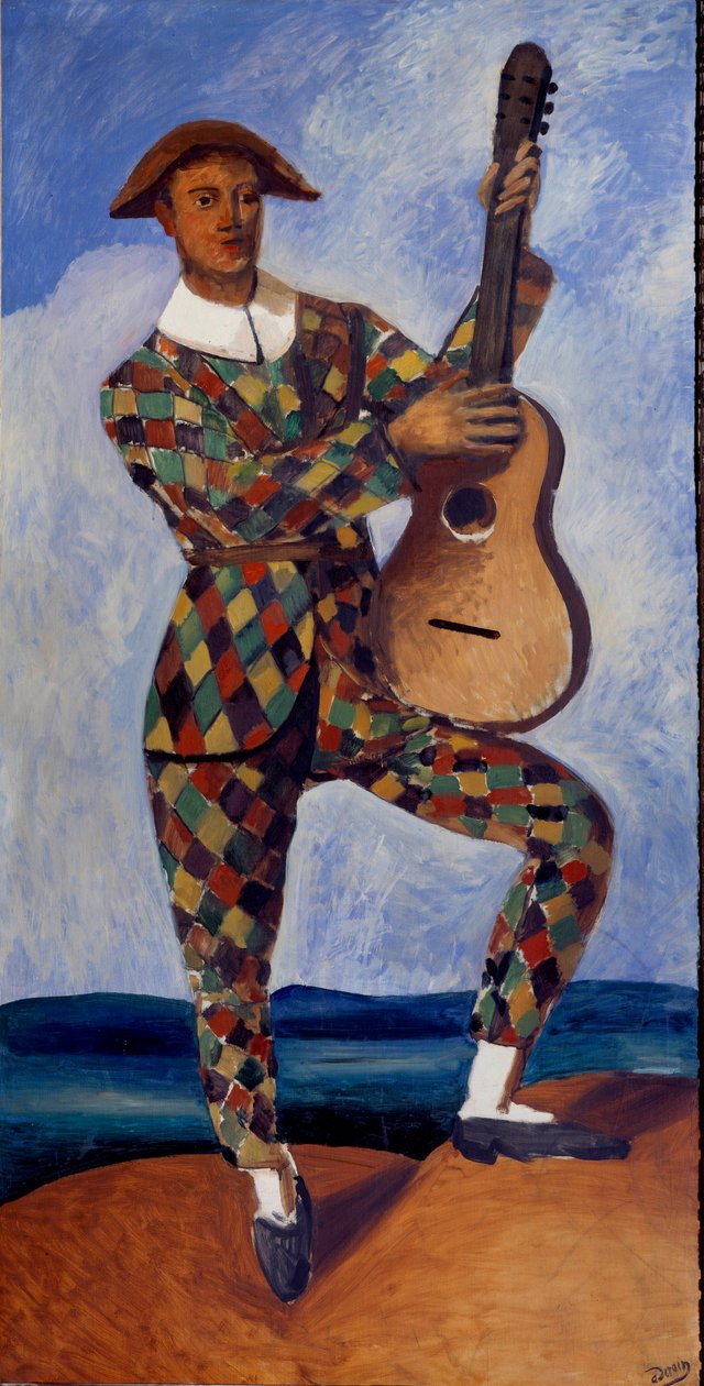 Harlekin med guitaren af Andre Derain