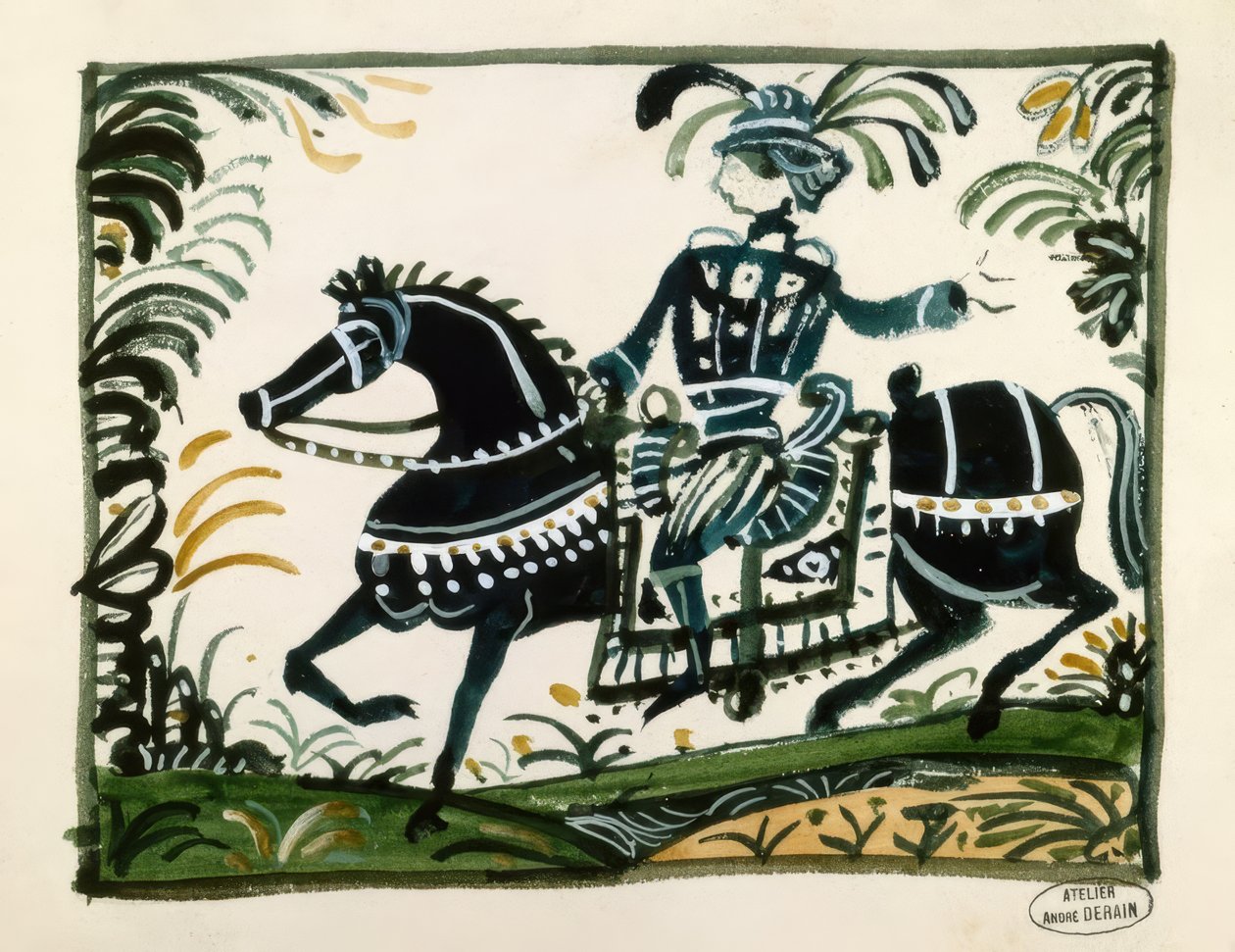 Rytter med fjer af Andre Derain