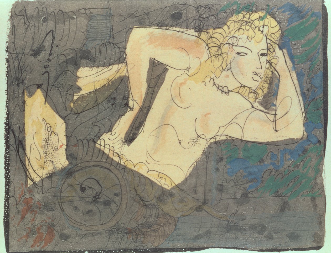 Illustration til digtet "The Spinner" fra "Albums of Ancient Verse, Charms" af Paul Valery (1871-1945) (mixed media) af Andre Derain