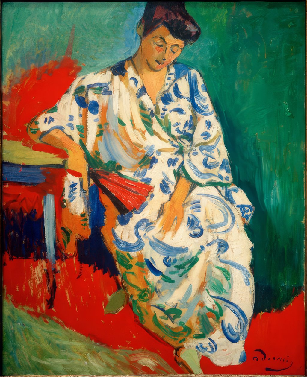Kvinde med sjal, Madame Matisse med kimono af Andre Derain