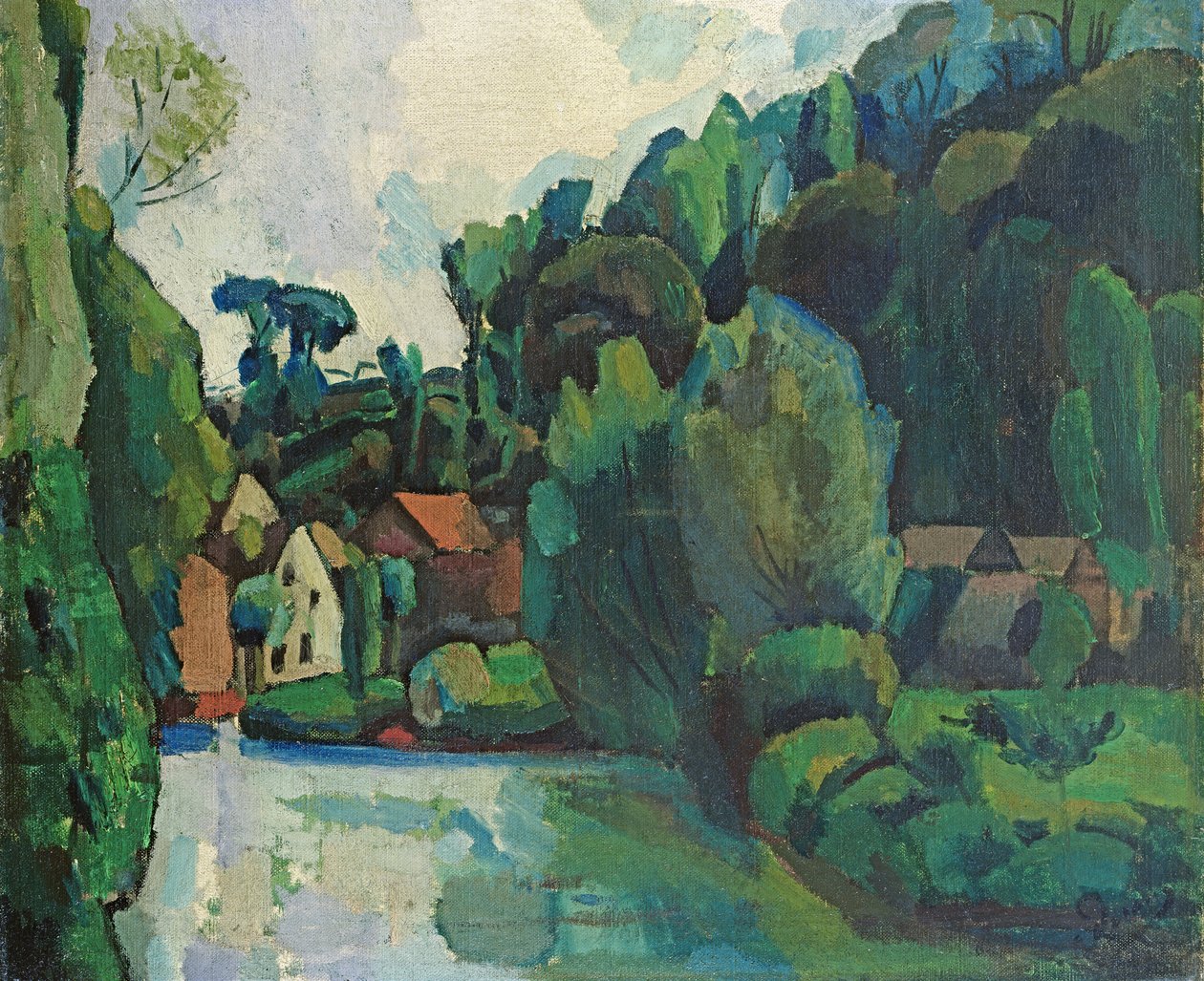 Landskab (olie på lærred) af Andre Derain