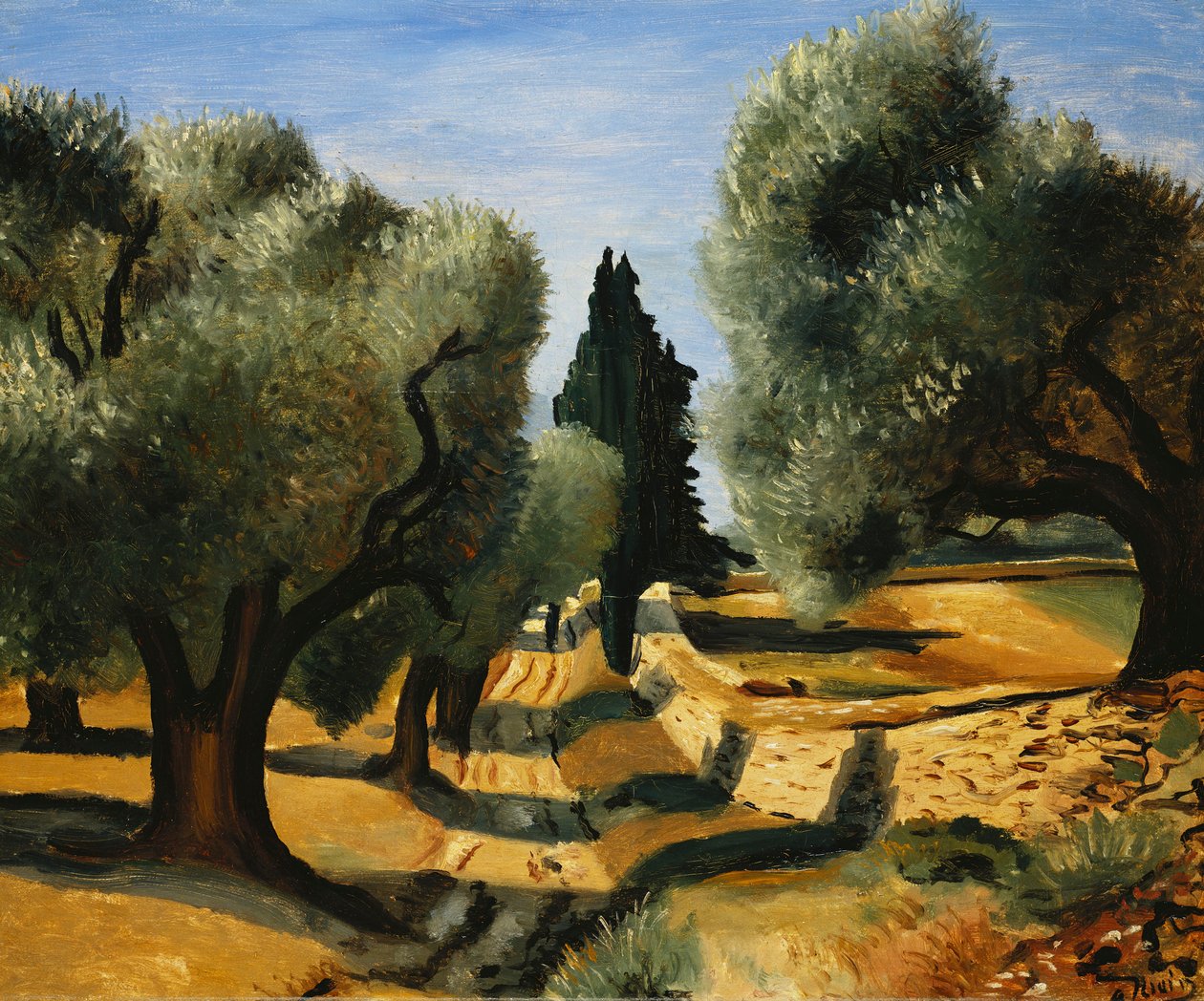 Oliventræer i Provence; Oliviers en Provence af Andre Derain