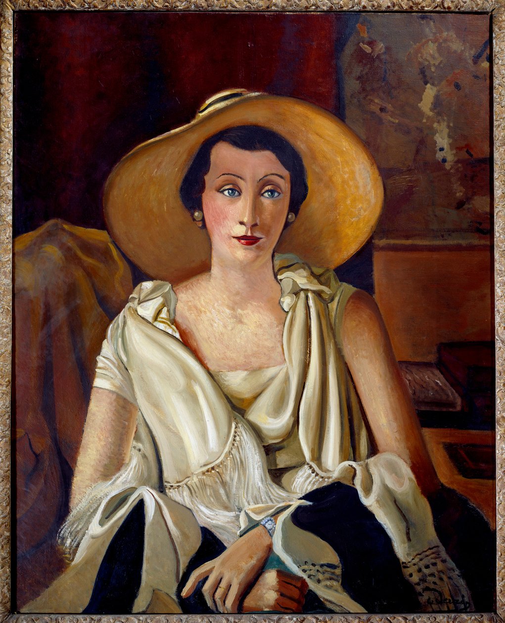 Portræt af Madame Paul Guillaume med den store hat af Andre Derain