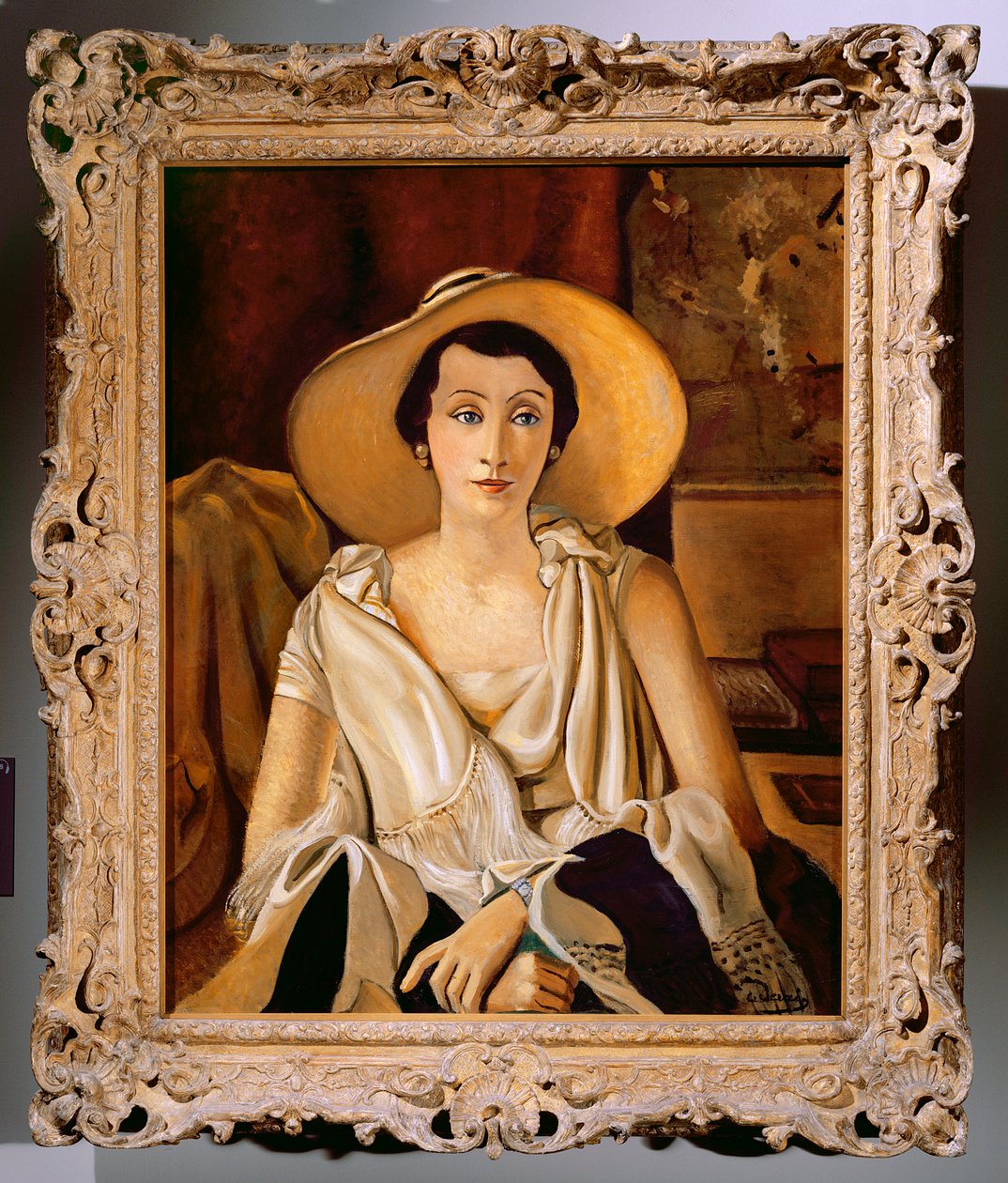 Portræt af Madame Paul Guillaume med en stor hat, ca. 1928-29 (olie på lærred) (se også 287565) af Andre Derain