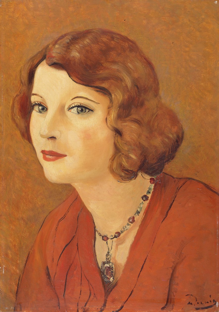 Portræt af Madame van Leer, ca. 1929 (olie på panel) af Andre Derain