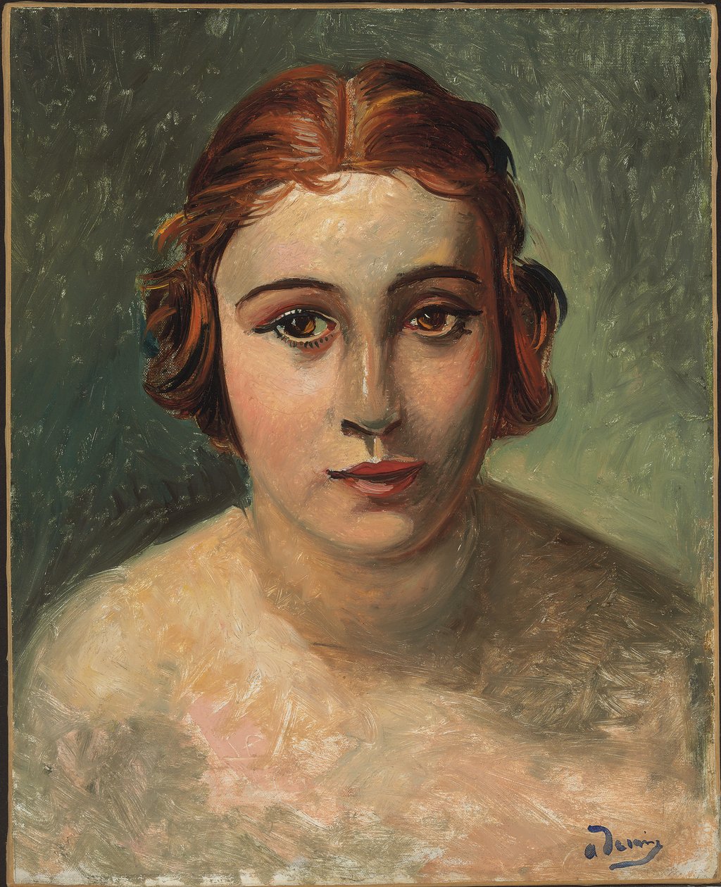 Portræt af en ung kvinde (olie på lærred) af Andre Derain