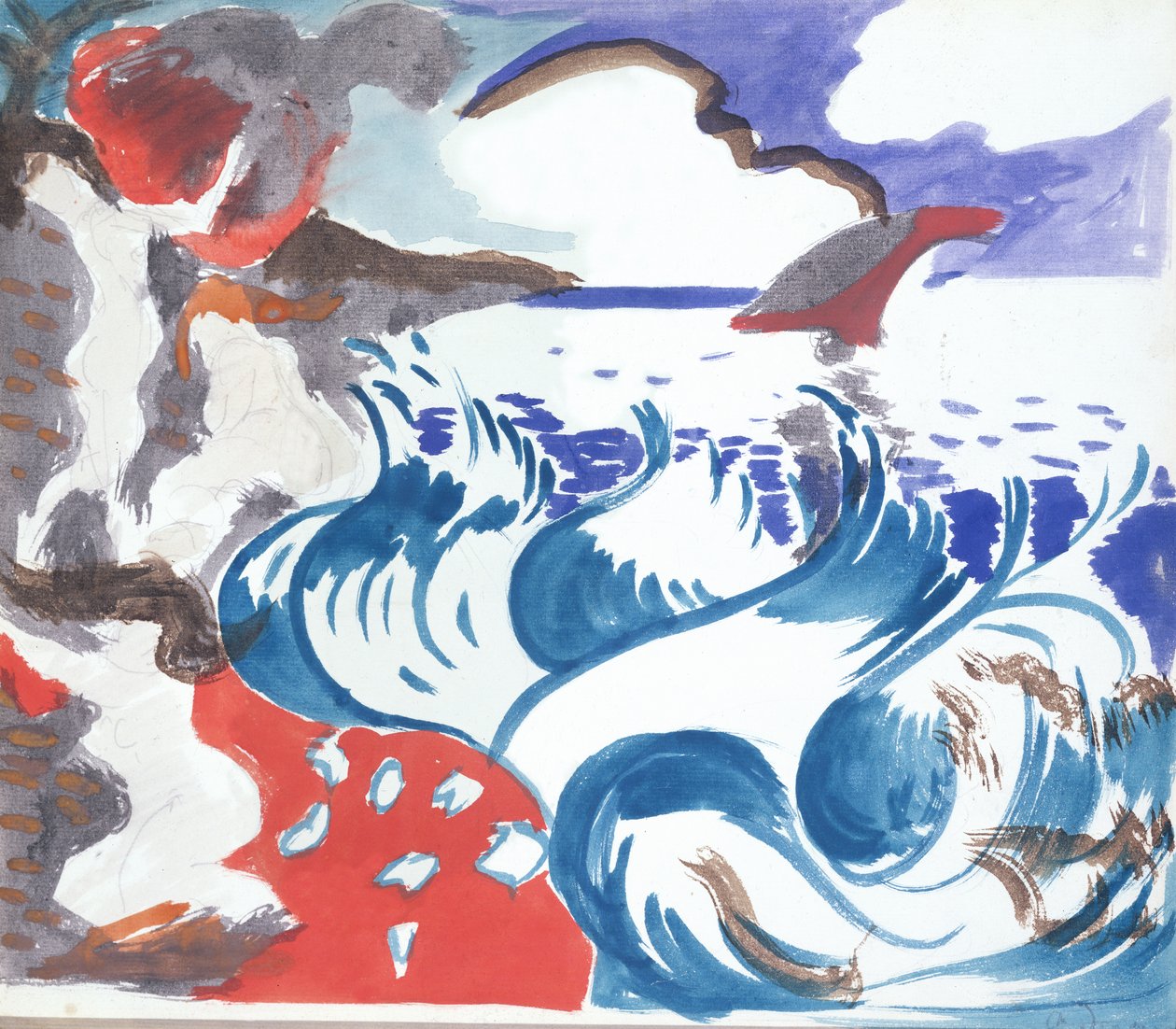 The Bay, ca. 1904 (akvarel på papir) af Andre Derain